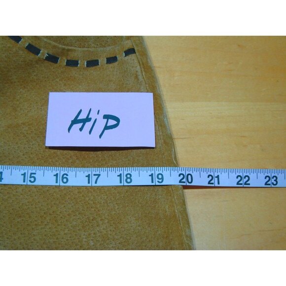 Cali Cali Suede Pants Color is Camel with Coffee Brown Trim Front Pockets Sz 10 - Picture 7 of 12